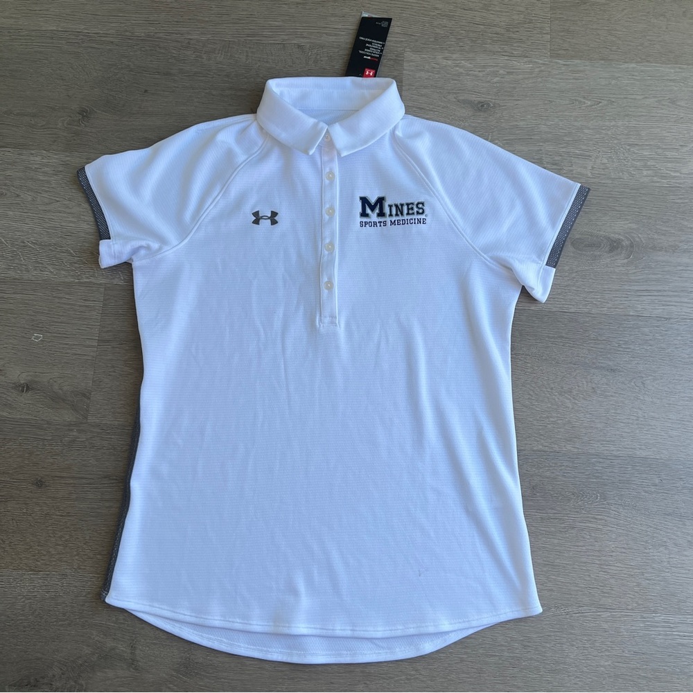 Under Armour White Performance Polo with Subtle Gray Logo